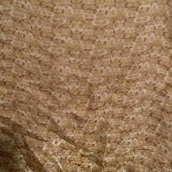 Coach Gold Silk Combo Nylon Logo Scarf - Picture 3 of 5